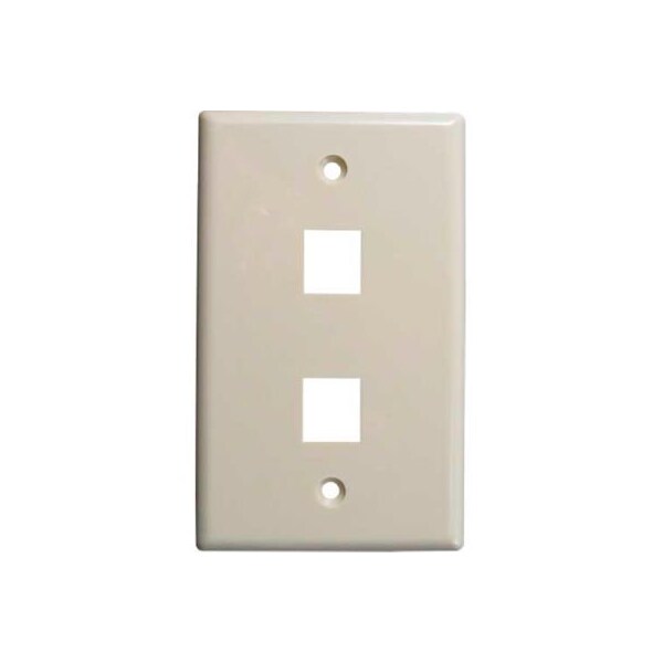 Chiptech, Inc Dba Vertical Cable Vertical Cable, Double (2) Port Keystone Wall Plate (Flush) Almond 304-J2634/2P/AL - main